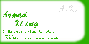 arpad kling business card